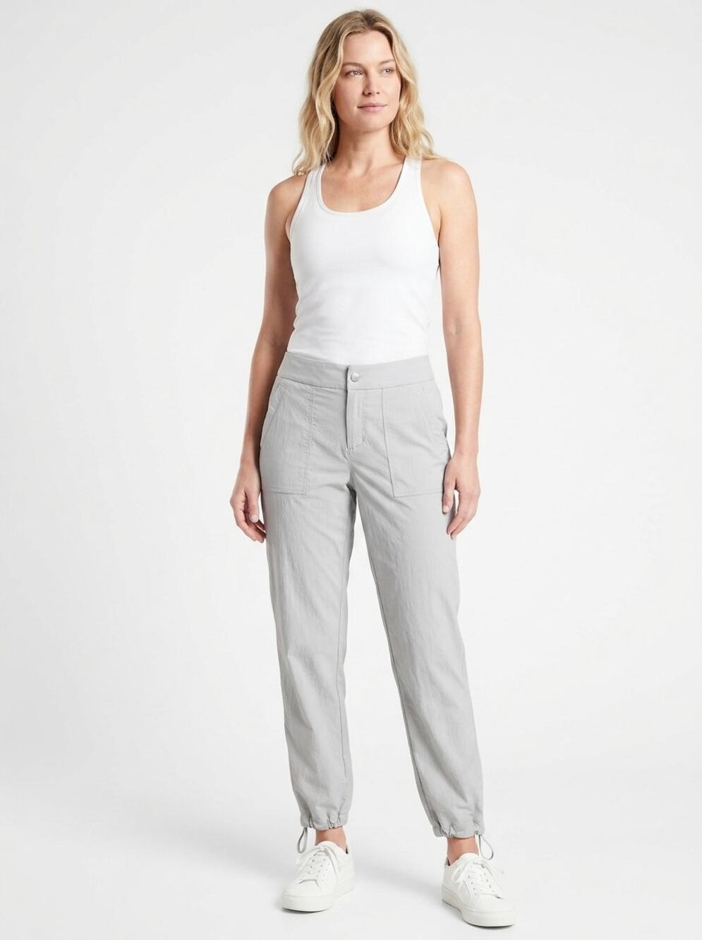 Athleta Gray Pocket Lightweight Stretch Hiking Pants Women Size 12 Tall